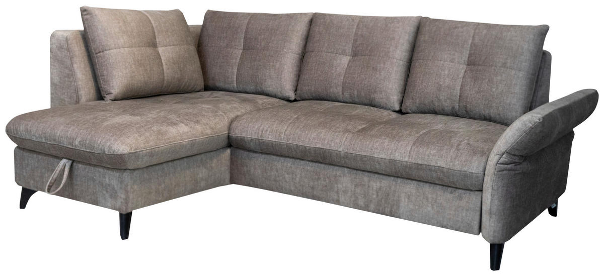 SAROKKANAPÉ textil taupe  - fekete/taupe, Basics, textil/fém (162/239cm) - Andante