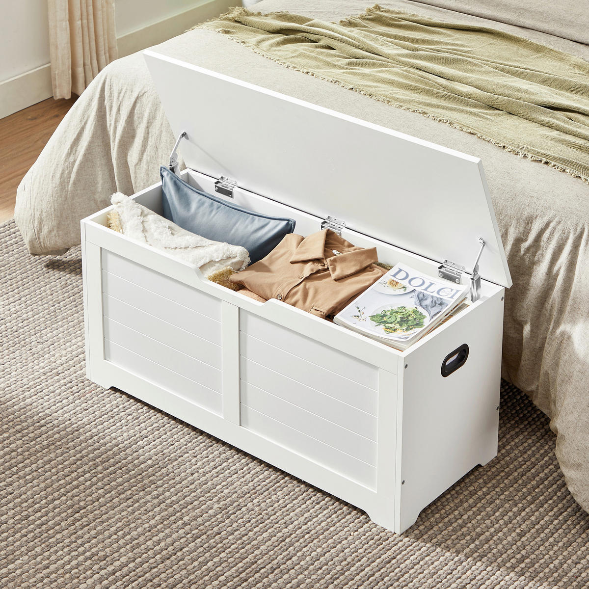 TRUHLA, 100/46/40 cm - bílá, Trend, kompozitní dřevo (100/46/40cm) - Boxxx