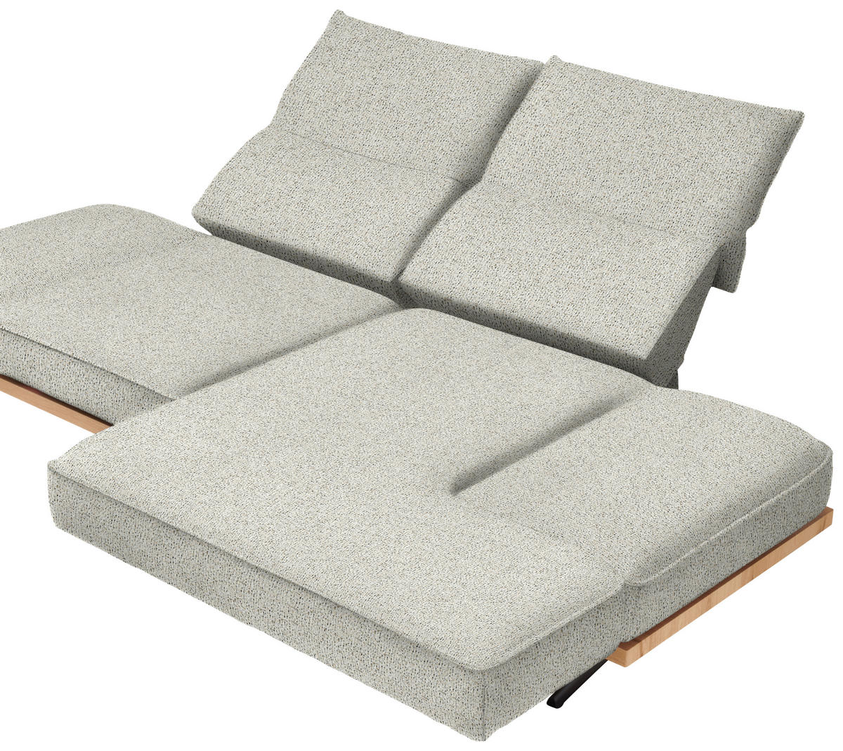 ECKSOFA  in Chenille Creme  240/132 cm  - Creme/Schwarz, Design, Holz/Textil (240/132cm) - Koinor