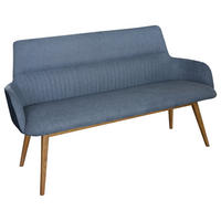 SITZBANK 157/88/62,5 cm  in Eichefarben, Dunkelblau  - Eichefarben/Dunkelblau, KONVENTIONELL, Holz/Textil (157/88/62,5cm) - Linea Natura