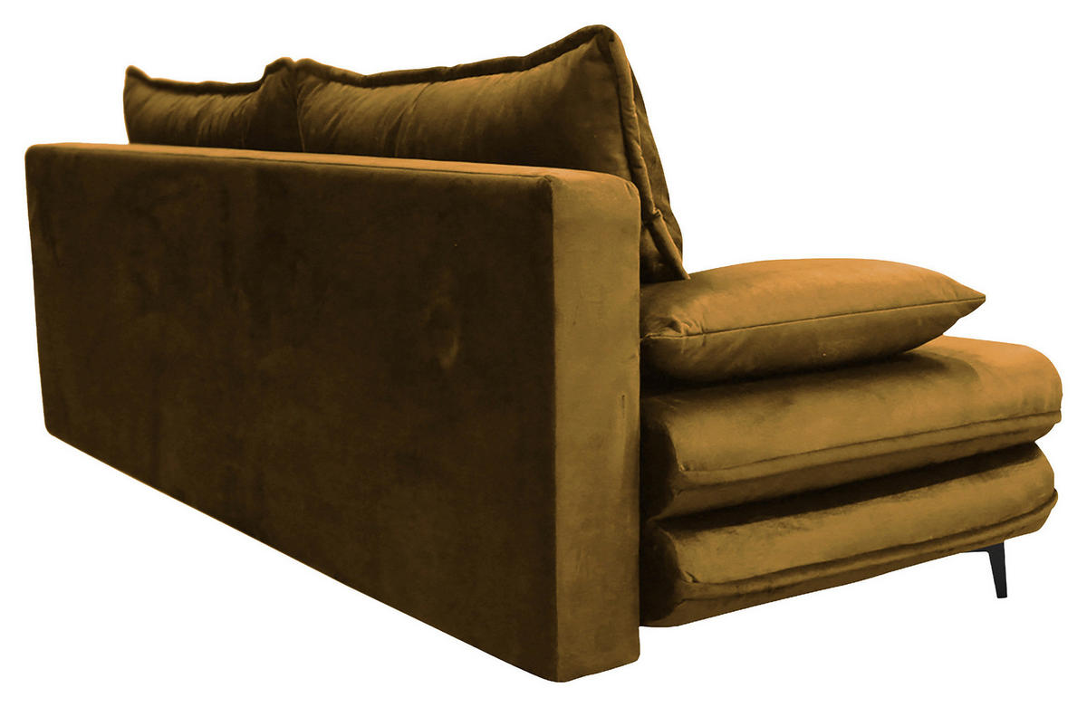 SCHLAFSOFA  mit Velours Goldfarben  - Goldfarben/Schwarz, Design, Kunststoff/Textil (217/73/86/106cm) - MID.YOU