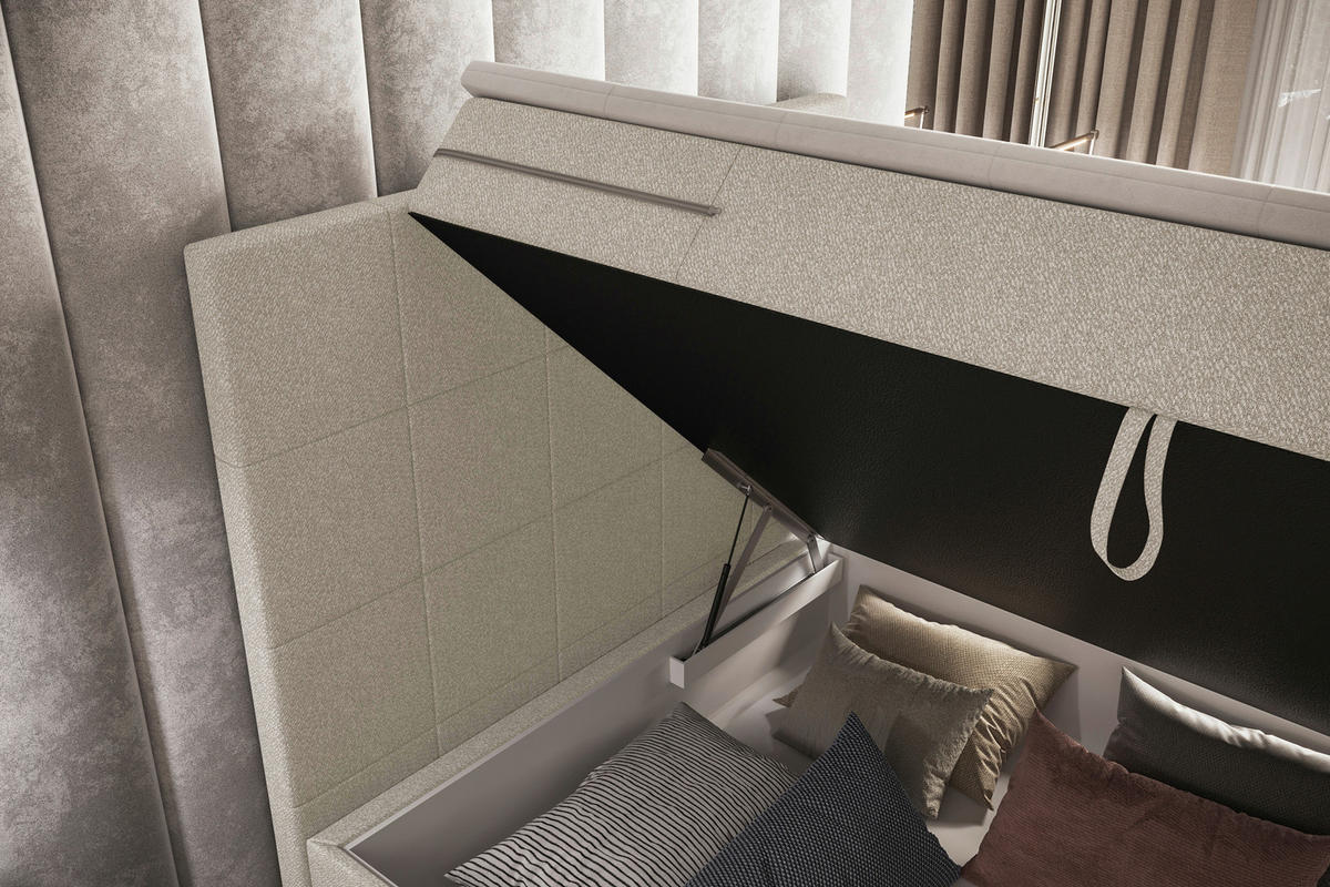 BOXBETT 100/200 cm  in Beige  - Beige, KONVENTIONELL, Kunststoff/Textil (100/200cm) - Boxxx