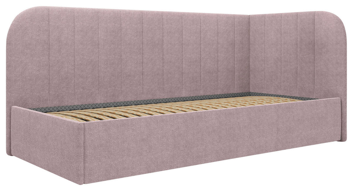 STOPPAD SÄNG 90/200 cm  i rosa  - svart/rosa, Modern, trämaterial/trä (90/200cm) - MID.YOU