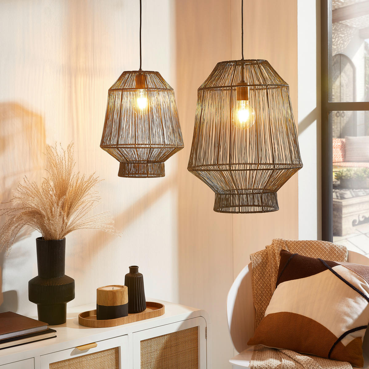 HÄNGELEUCHTE 37/46 cm   - Bronzefarben, Trend, Metall (37/46cm) - Light & Living
