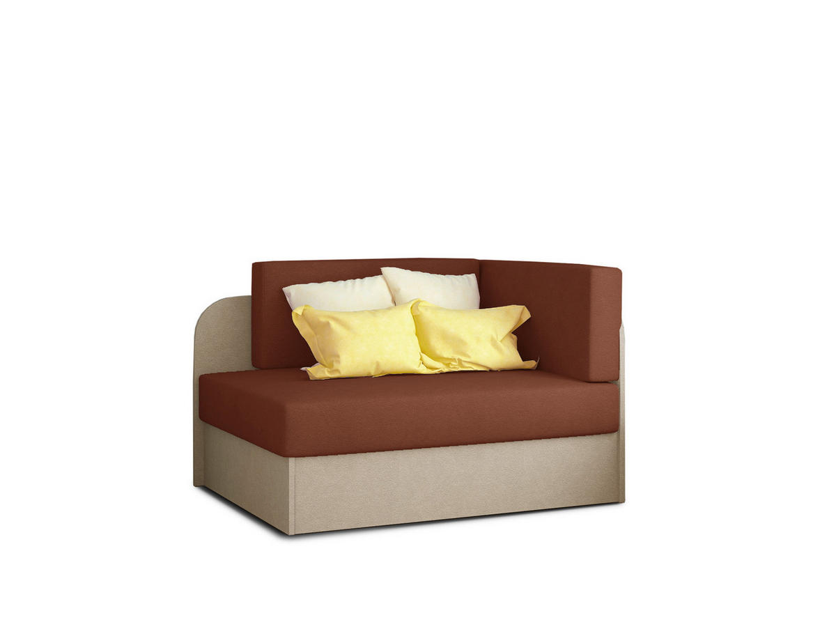 RÉCAMIERE in Mikrovelours Braun, Beige  - Beige/Schwarz, Design, Kunststoff/Textil (104/60/75cm) - MID.YOU