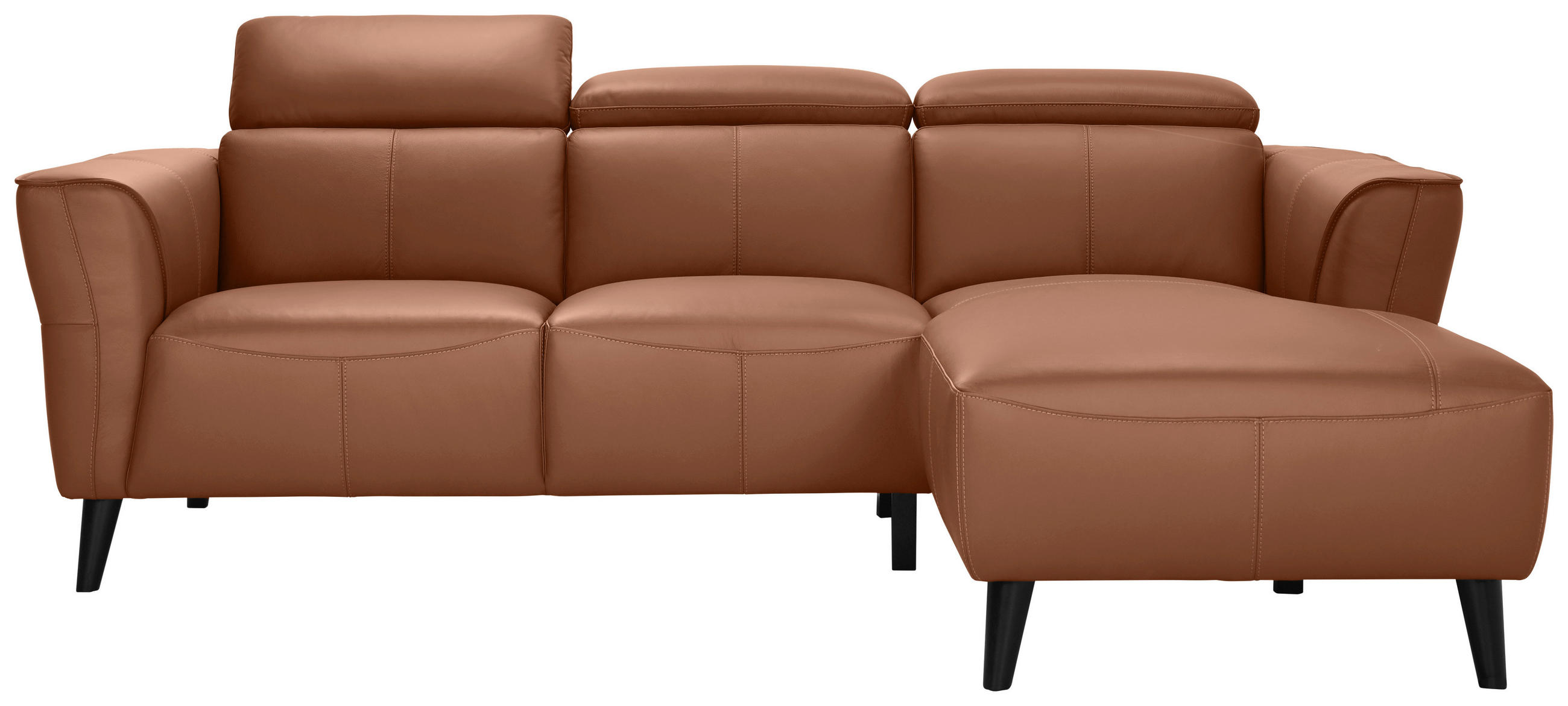 ECKSOFA Cognac Echtleder  - Cognac/Braun, KONVENTIONELL, Leder (223/92,5/169.5cm) - MID.YOU