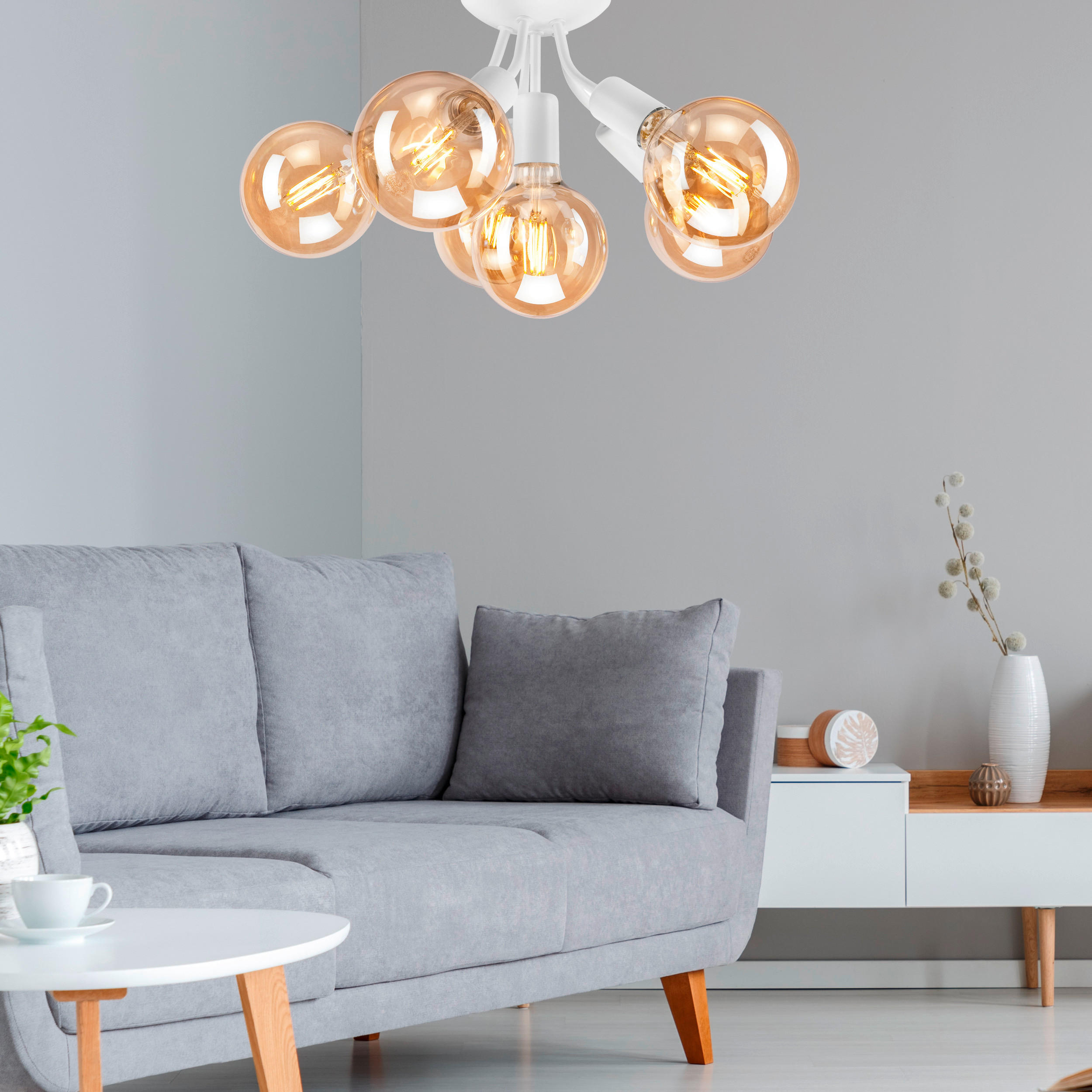 Thumbnail - Deckenleuchte Viggo, Weiß Hochglanz, Metall, 12x23x17 cm, Made in Europe, Europäischer Sicherheitsstandard, Lampen & Leu...