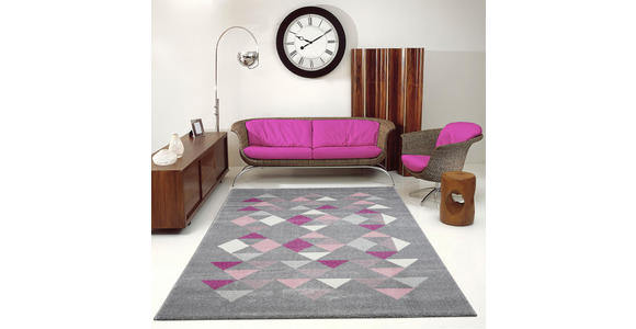 WEBTEPPICH 120/170 cm Grau, Lila, Rosa, Weiß - Lila/Rosa, Textil (120/170cm) - Novel