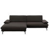 ECKSOFA in Velours Dunkelbraun  - Dunkelbraun/Schwarz, Design, Textil/Metall (184/284cm) - Dieter Knoll