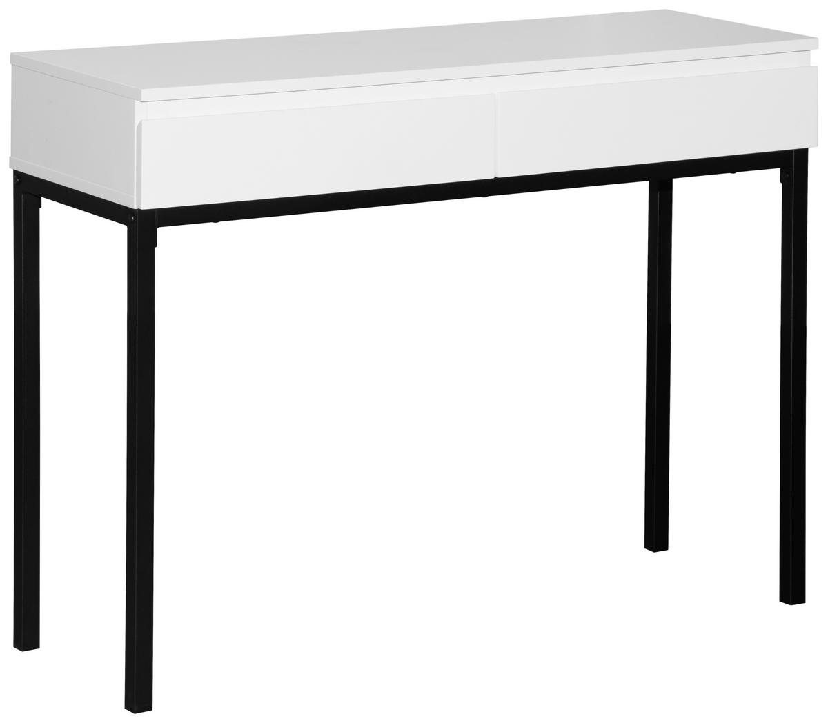 KONSOLENTISCH Metall, Holzwerkstoff 100/35/77 cm   - Weiss/Schwarz, Design, Holzwerkstoff/Metall (100/35/77cm) - home24