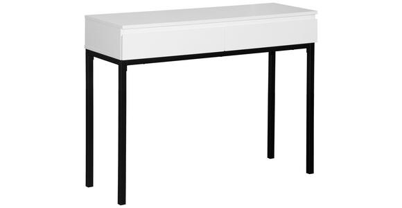 KONSOLENTISCH Schwarz, Weiß  - Schwarz/Weiß, Design, Holzwerkstoff/Metall (100/35/77cm) - Hom`in