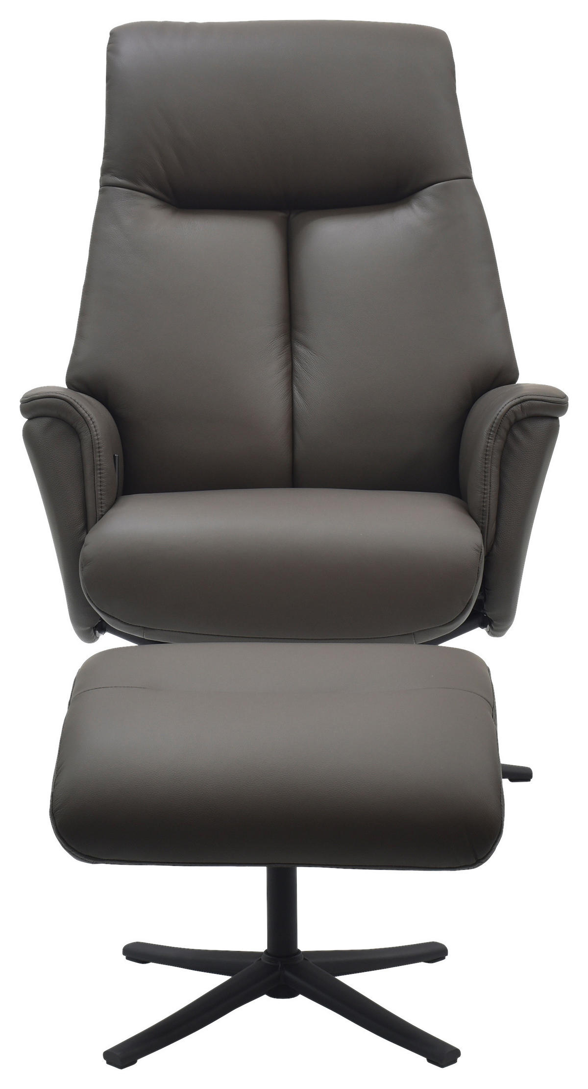 RELAXSESSELSET Lederlook Echtleder    - Dunkelbraun/Schwarz, Design, Leder/Holz (72/109/86/111/81cm) - Livetastic