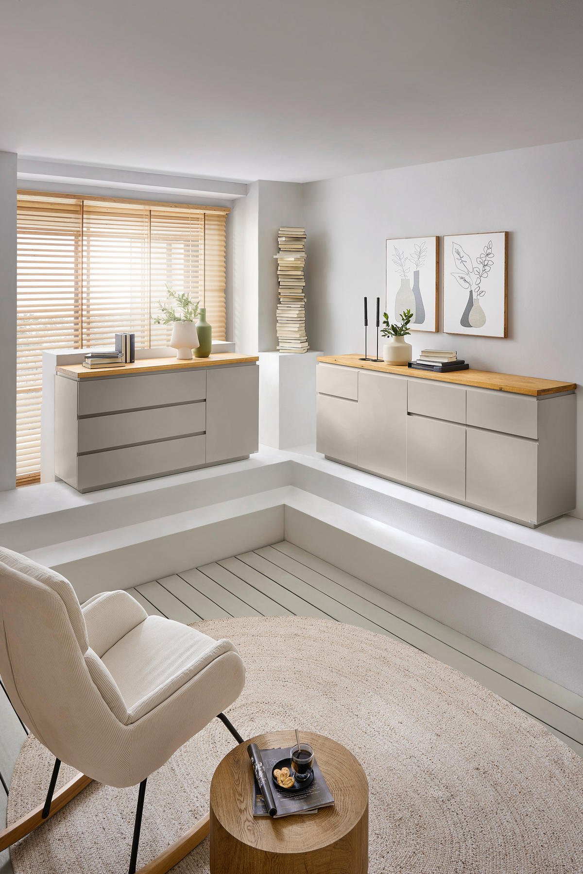 SIDEBOARD 195/82/42 cm  - Kaschmir/Eichefarben, KONVENTIONELL, Holz/Holzwerkstoff (195/82/42cm) - Novel