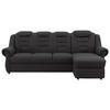 ECKSOFA in Lederlook Schwarz  - Schwarz, Konventionell, Kunststoff/Textil (262/165cm) - Livetastic