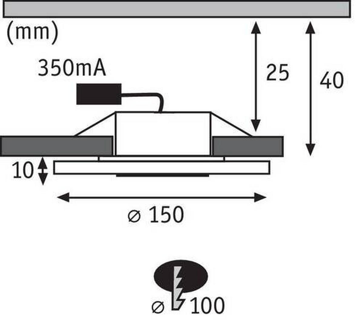 LED-DECKENLEUCHTE 15 cm  - Basics, Metall (15cm) - Paulmann