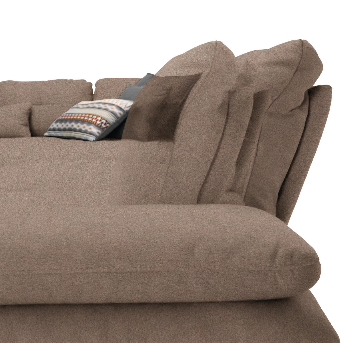 ECKSOFA in Flachgewebe Graubraun  271/344 cm  - Graubraun/Schwarz, Design, Textil/Metall (271/344cm) - Chilliano
