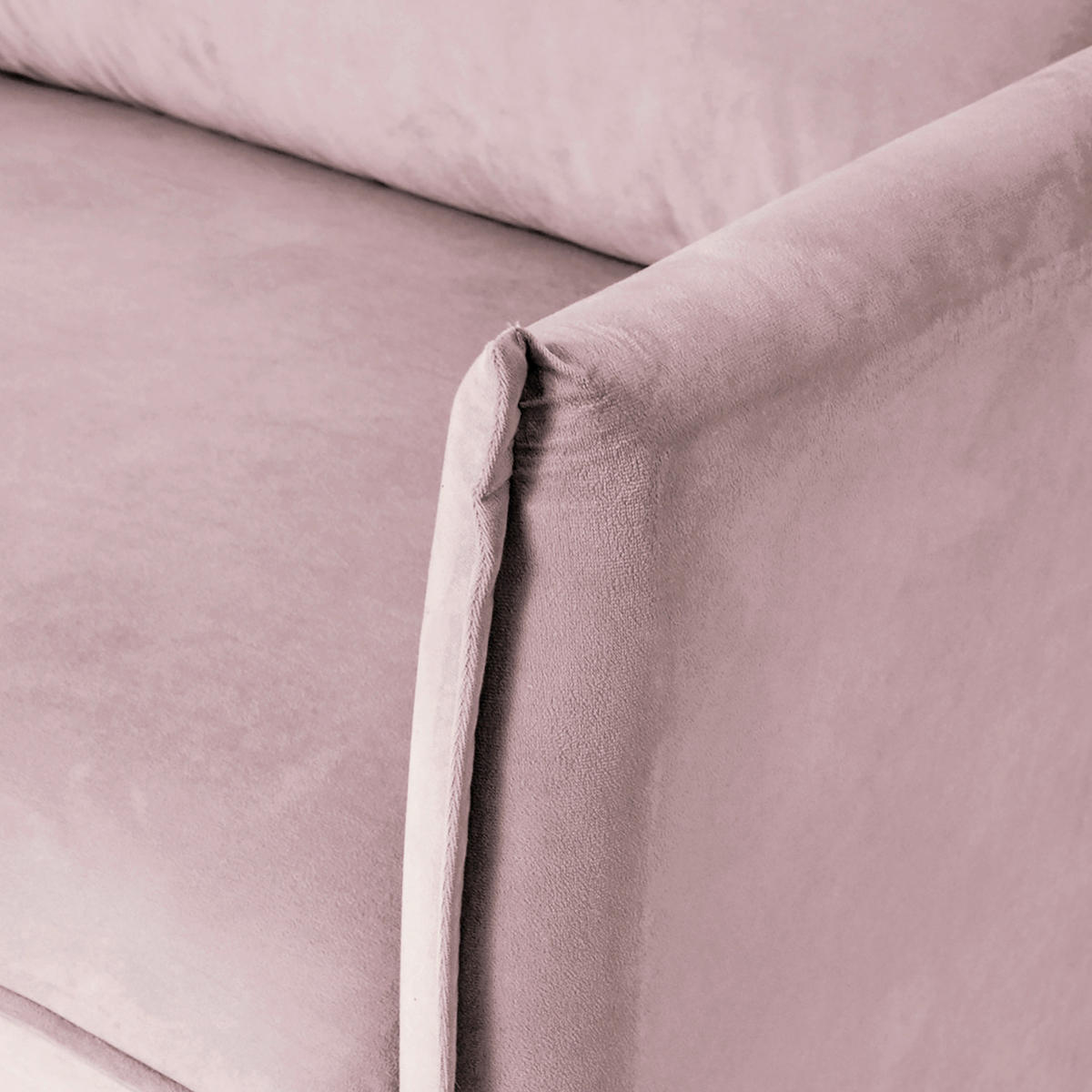 3-SITZER-SOFA JULI Samt Rosa  - Schwarz/Rosa, Design, Holz/Textil (203/86/100cm) - P & B