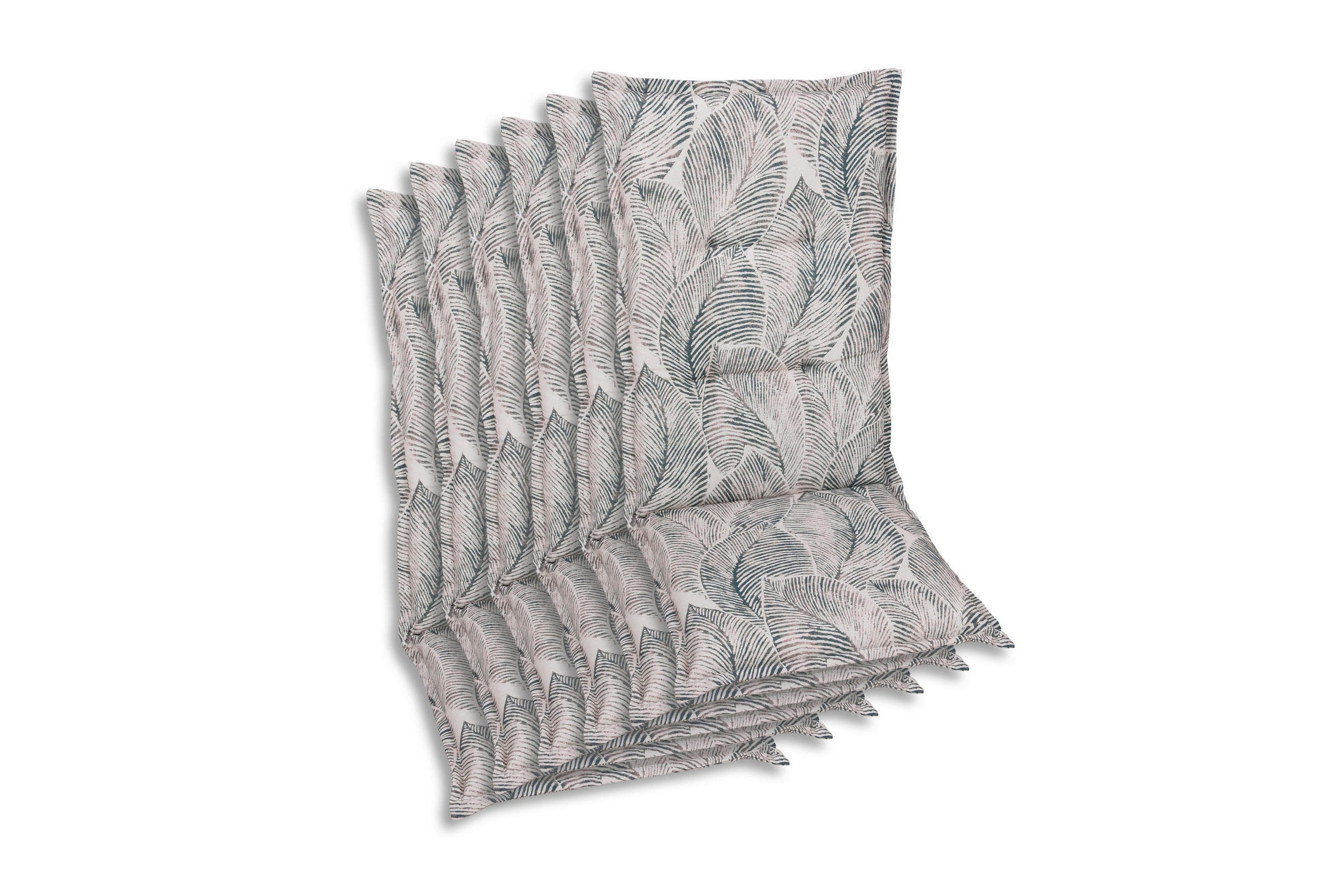 SESSELAUFLAGENSET Blätter  - Beige/Grau, Basics, Textil (50/7/108cm)