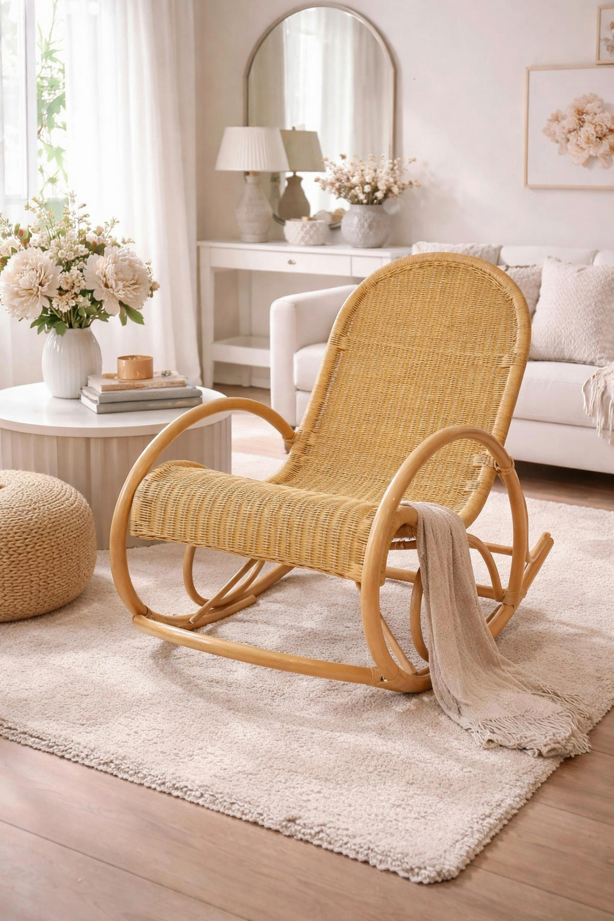 SCHAUKELSTUHL in Beige  - Beige, Natur, Holz (60/100/116cm) - MID.YOU