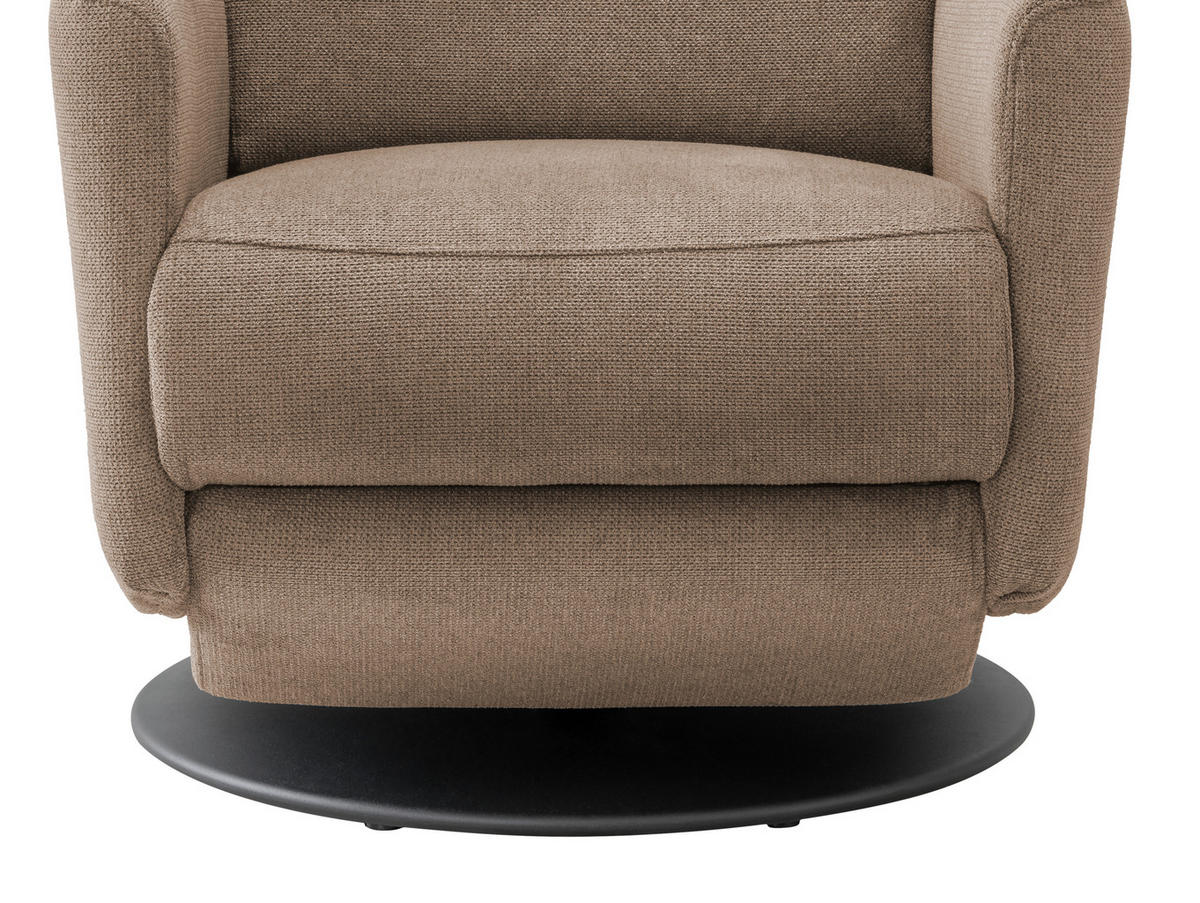RELAXSESSEL in Textil Hellbraun  - Hellbraun/Schwarz, Modern, Textil/Metall (77/105/87-154cm) - Livetastic