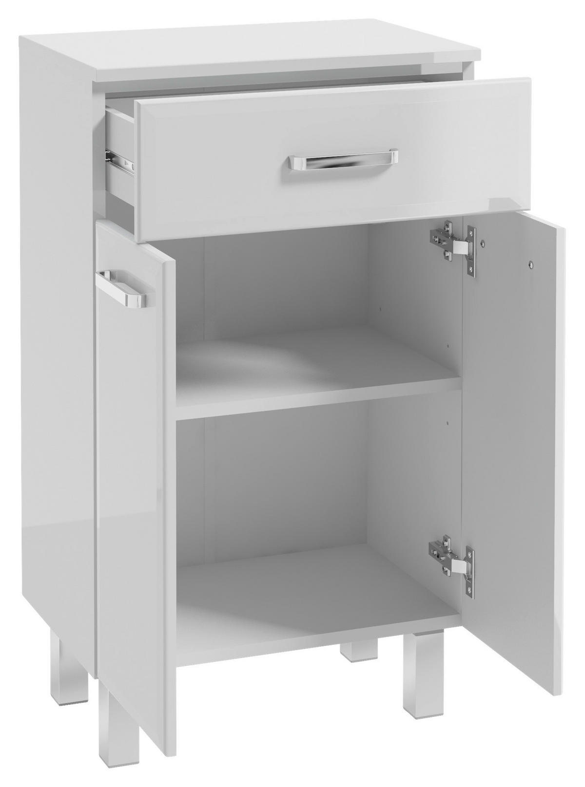 UNTERSCHRANK 50,2/83,8/33,2 cm   - Chromfarben/Weiß, MODERN, Holzwerkstoff/Metall (50,2/83,8/33,2cm) - MID.YOU