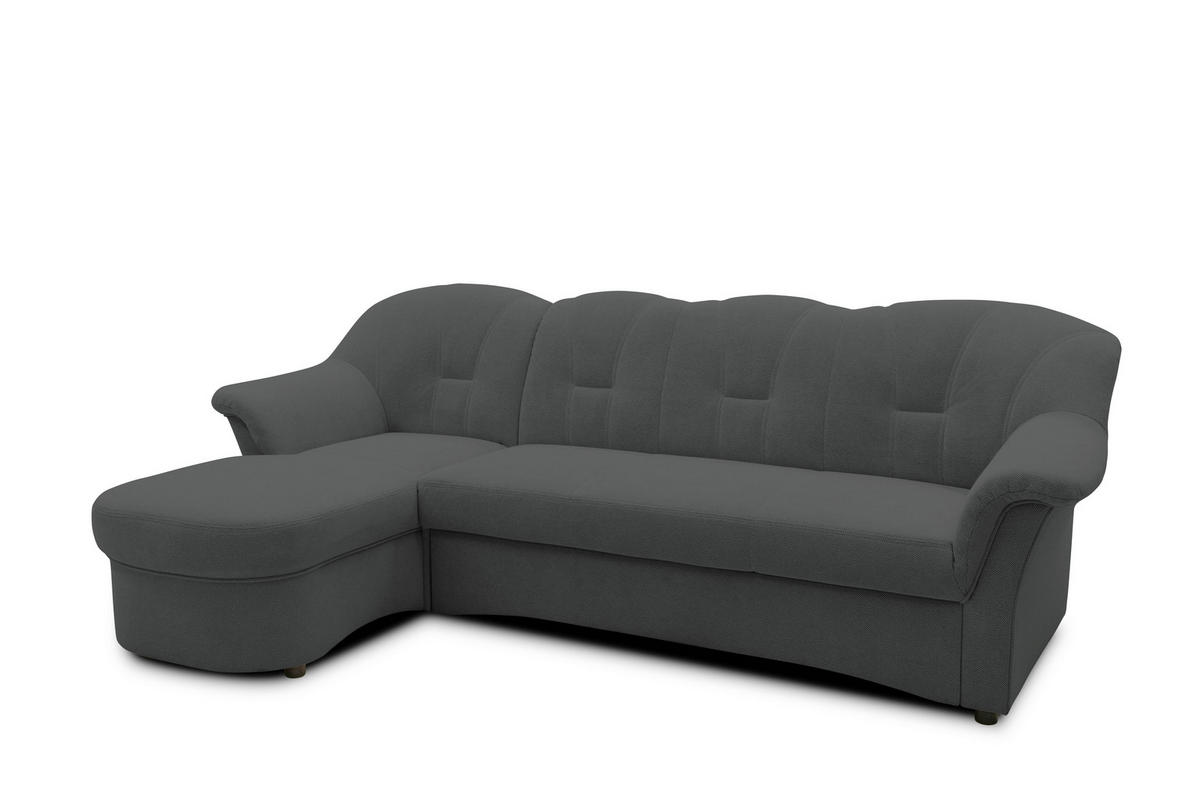 ECKSOFA FLORES FK Dunkelgrau Mikrofaser  - Dunkelgrau/Schwarz, KONVENTIONELL, Kunststoff/Textil (142/231cm) - MID.YOU