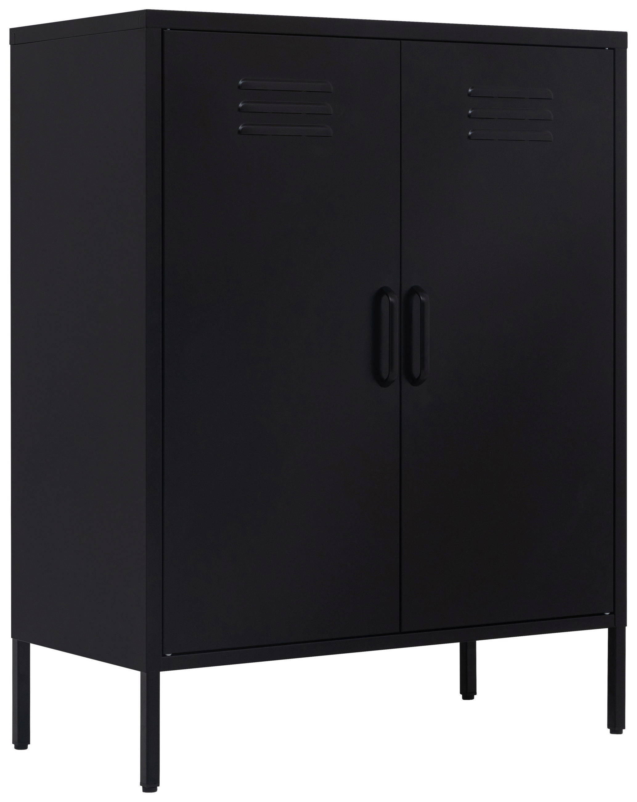 SCHUHSCHRANK Schwarz  - Schwarz, Design, Metall (80/101,5/40cm) - MID.YOU