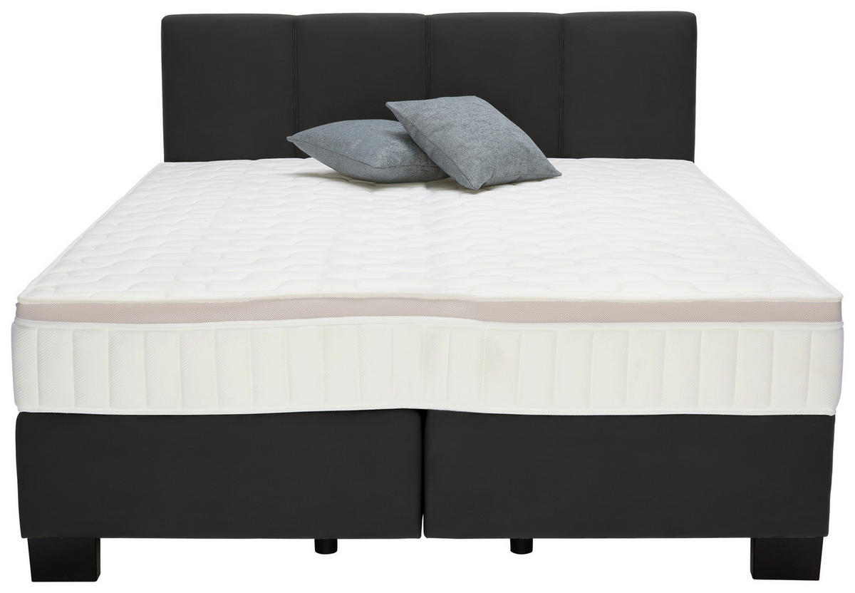 BOXSPRINGBETT 160/200 cm  in Schwarz  - Schwarz, Design, Kunststoff/Textil (160/200cm) - Hom`in