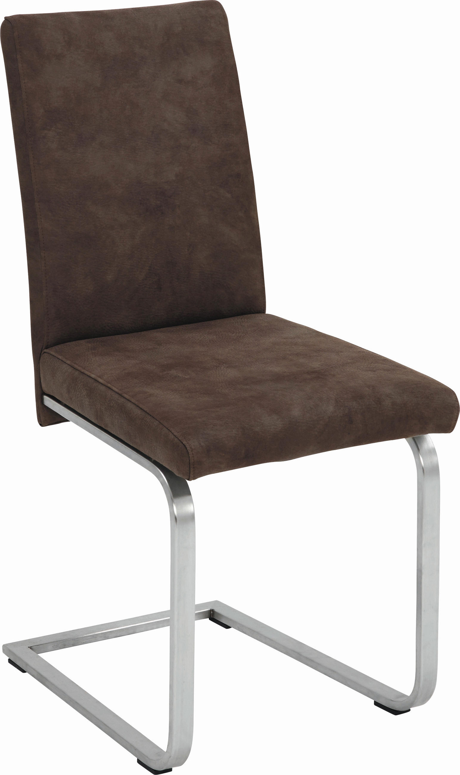 SCHWINGSTUHL  Lederauswahl, Stoffauswahl Lederlook  Braun, Edelstahlfarben  - Edelstahlfarben/Braun, Design, Textil/Metall (42/93/53cm) - Novel