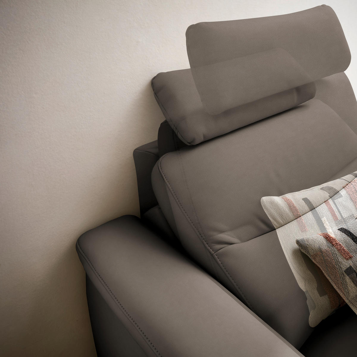 ECKSOFA  in Echtleder Graubraun  280/249 cm  - Anthrazit/Graubraun, Design, Leder/Metall (280/249cm) - Himolla Komfortklass