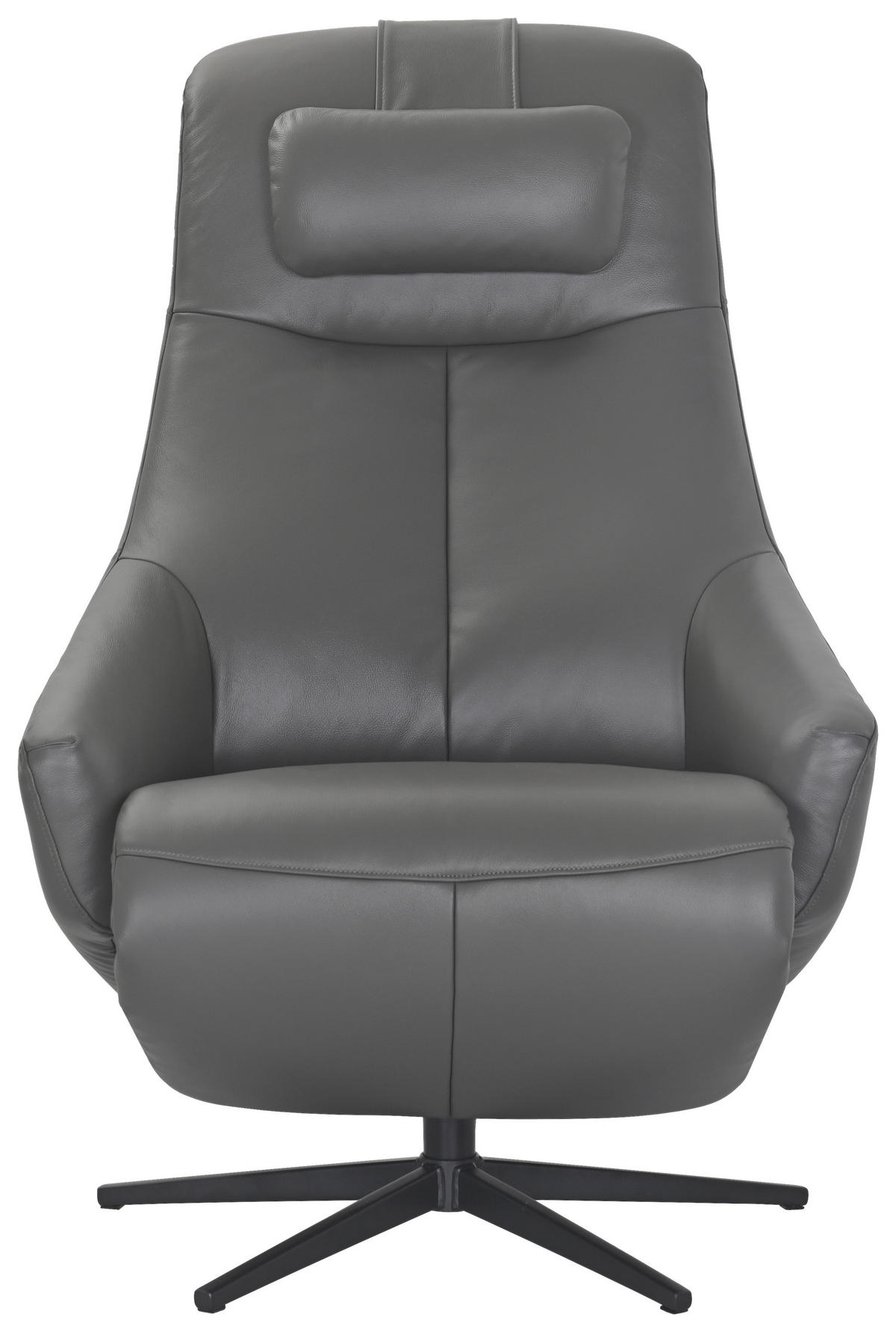 RELAXSESSEL Echtleder Nierenkissen, Nackenkissen    - Dunkelgrau/Schwarz, Design, Leder/Metall (75/86,2-113,5/88-164cm) - Xora