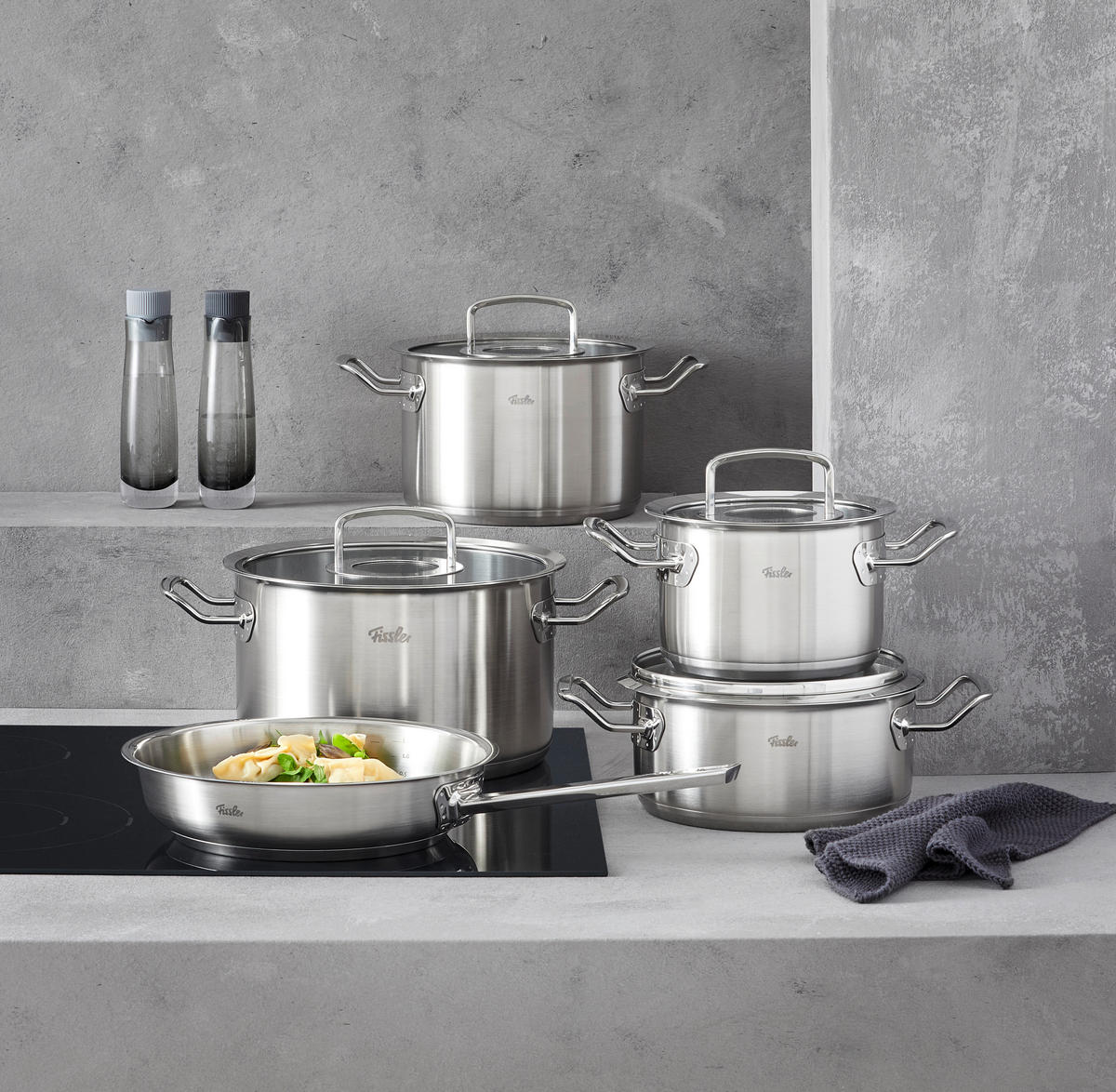 SET POSOD  ORIGINAL-PROFI COLLECTION®   kovina   - srebrne barve, Basics, kovina/steklo - Fissler