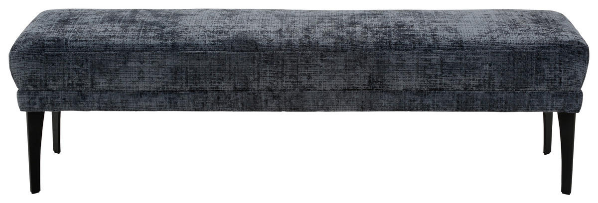 HOCKERBANK 180/57/57 cm   - Schwarz/Dunkelblau, Design, Textil/Metall (180/57/57cm) - Moderano