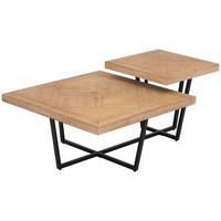 COUCHTISCH Tanne furniert quadratisch Naturfarben, Schwarz  - Schwarz/Naturfarben, Design, Holz/Holzwerkstoff (118/45/78cm) - P & B
