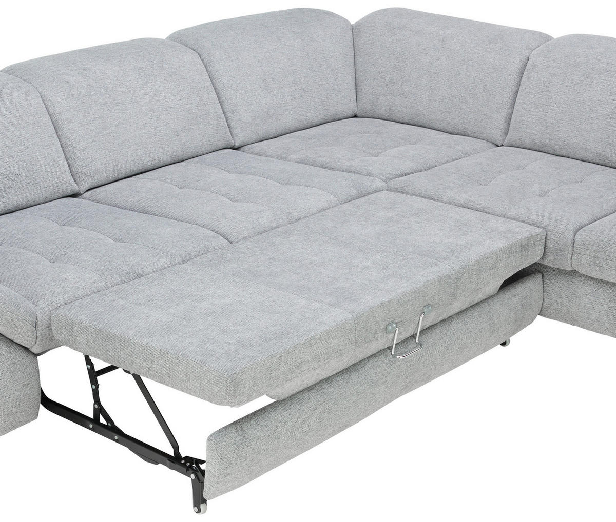 ECKSOFA in Webstoff Türkis  - Türkis/Chromfarben, Design, Textil/Metall (319/260cm) - Beldomo Style