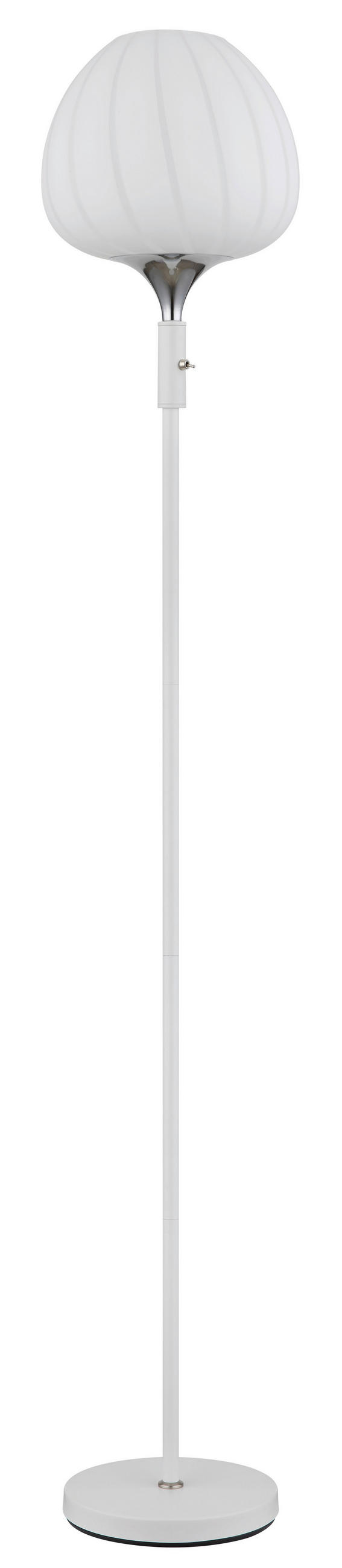 STEHLEUCHTE - Chromfarben/Weiss, Konventionell, Glas/Metall (29/165cm) - Globo