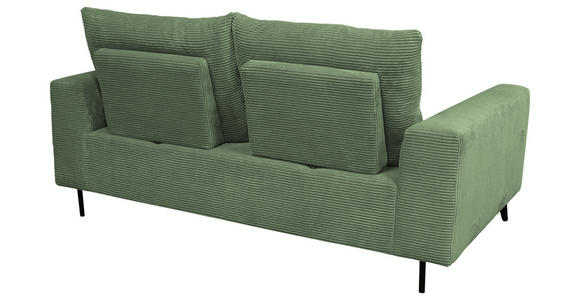 BIGSOFA  in Cord Salbeigrün  - Salbeigrün/Schwarz, KONVENTIONELL, Textil/Metall (246/100/116cm) - Carryhome
