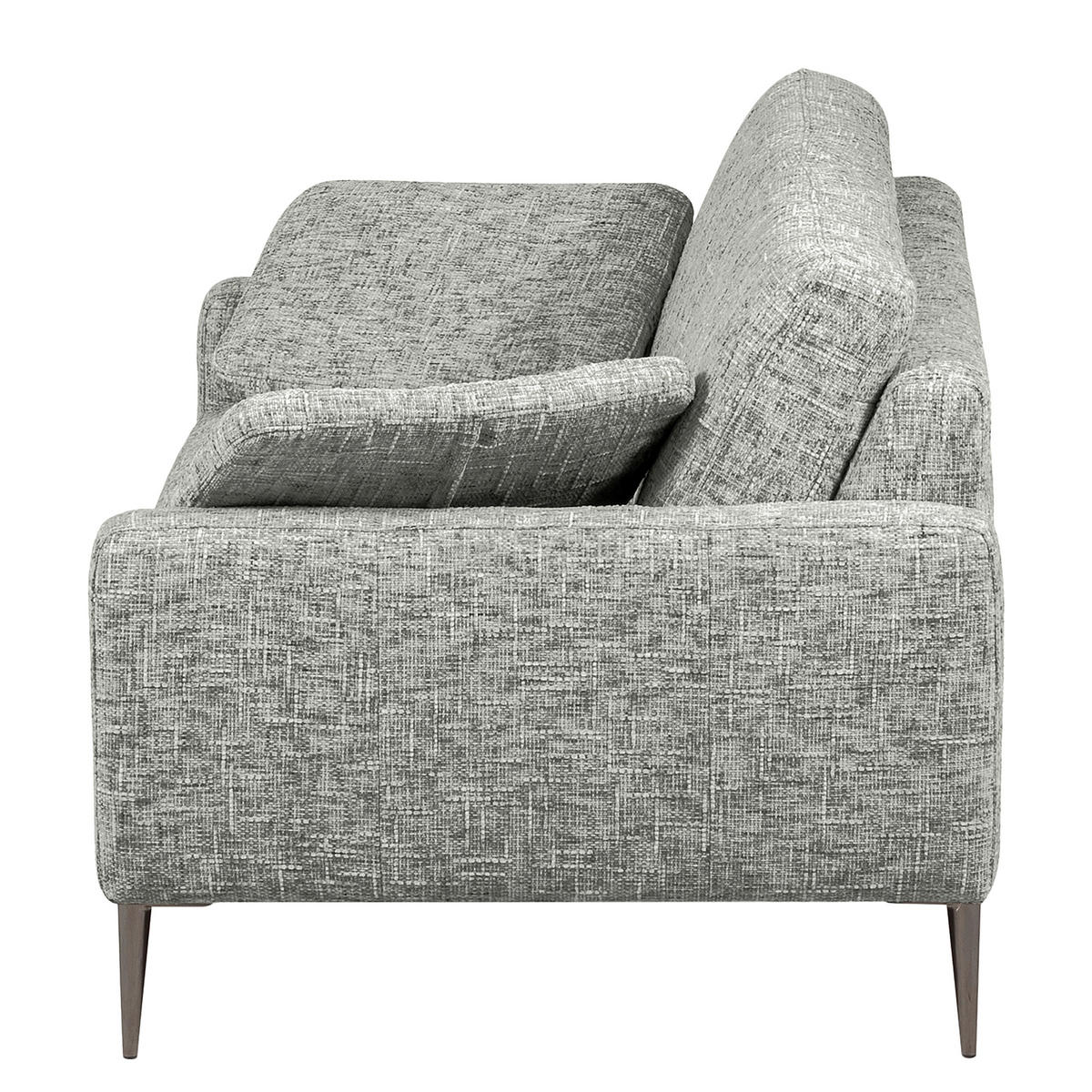 3-SITZER-SOFA Webstoff Grau  - Schwarzchrom/Grau, Design, Textil/Metall (187/85/92cm) - Livetastic