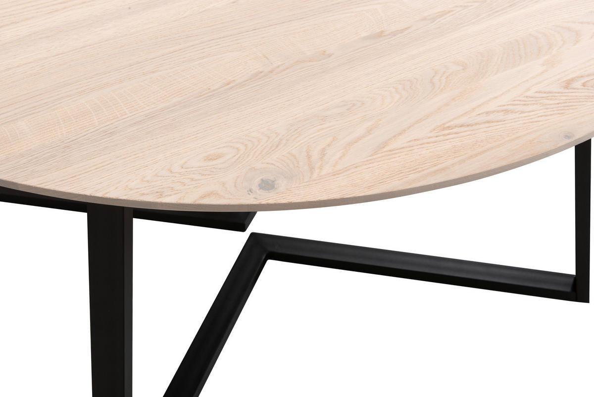 MATBORD svart, vit, ekfärgad rund  utdragbar, finns i olika storlekar  - vit/svart, Klassisk, metall/trä (160cm) - Dieter Knoll