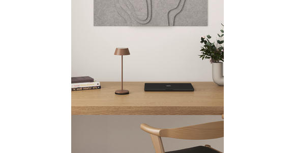 AKKU-TISCHLEUCHTE 11/30 cm  - Taupe/Schwarz, Design, Kunststoff/Metall (11/30cm) - Novel