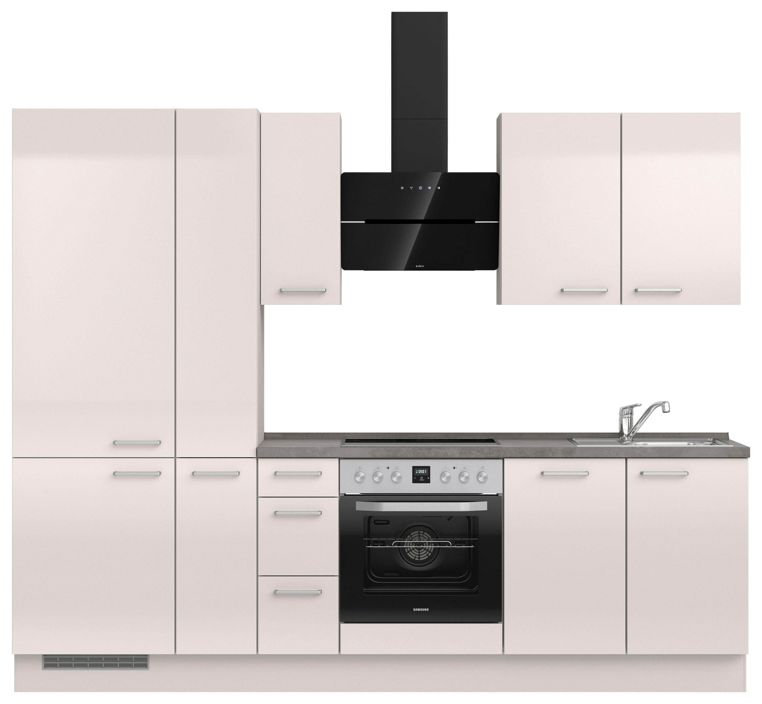 KÜCHENLEERBLOCK 270 cm   in Schieferfarben, Hellgrau  - Schieferfarben/Edelstahlfarben, MODERN, Holzwerkstoff/Metall (270cm) - Nobilia