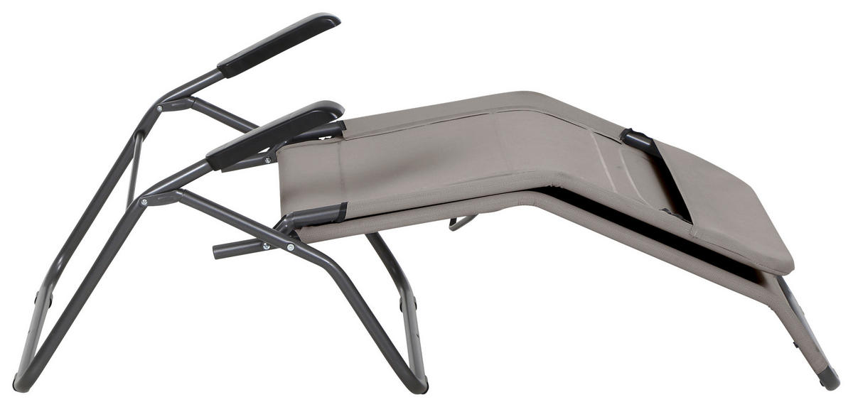 GARTENLIEGE 72,5/103,5/144 cm  - Taupe/Anthrazit, MODERN, Textil/Metall (72,5/103,5/144cm) - Siena Garden