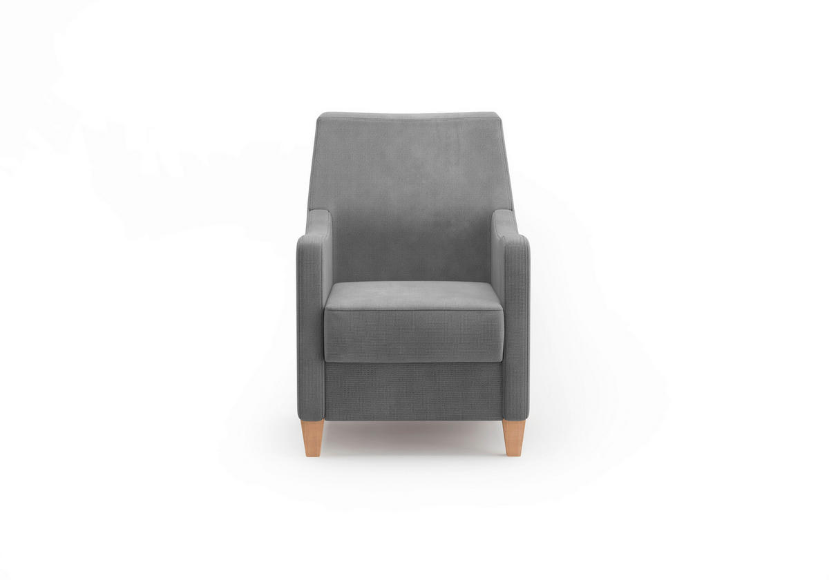 SESSEL in Flachgewebe Grau  - Eichefarben/Grau, KONVENTIONELL, Holz/Textil (70/93/75cm) - Sit & More
