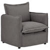 HUSSEN-SESSEL in Flachgewebe, Bouclé Grau  - Schwarz/Grau, Trend, Textil/Metall (120/82/98cm) - Livetastic