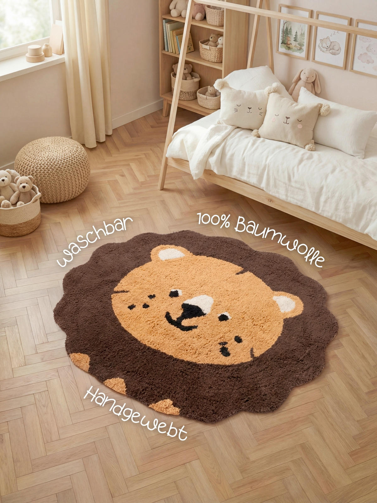 KINDERTEPPICH 112/120 cm Snuggle Lea Tier  - Dunkelgelb/Braun, Basics, Kunststoff/Textil (112/120cm) - Hanse Home