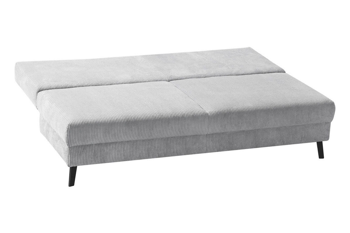 SCHLAFSOFA Cord Hellgrau  - Hellgrau/Schwarz, MODERN, Textil/Metall (194/91/90cm) - Livetastic