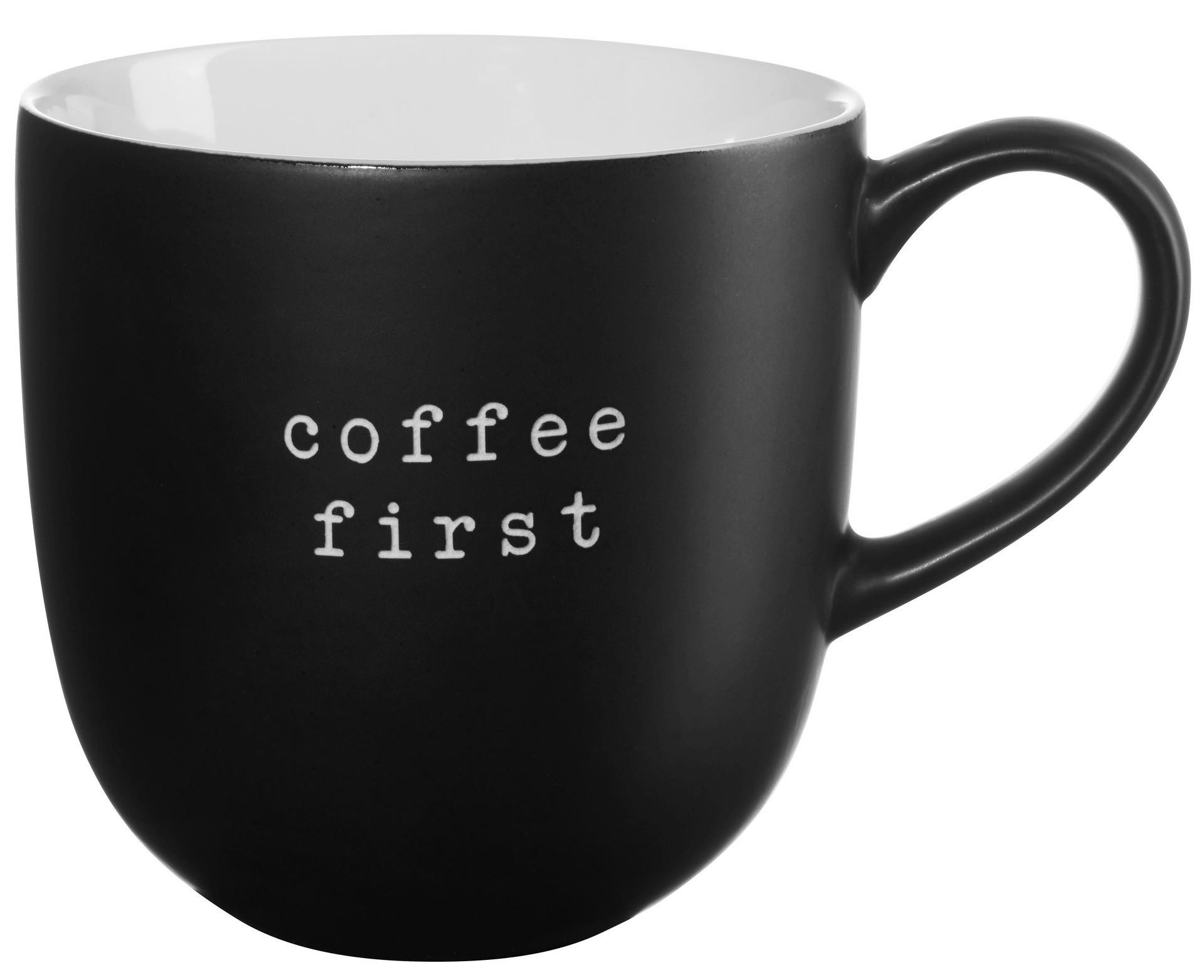 KAFFEEBECHER hey!    - Schwarz, Basics, Keramik (350ml) - ASA