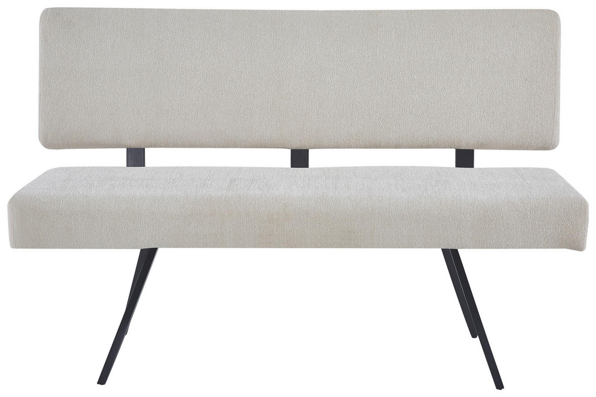 SITZBANK in Metall, Textil Beige  - Beige/Schwarz, KONVENTIONELL, Textil/Metall (140/90/62cm) - MID.YOU