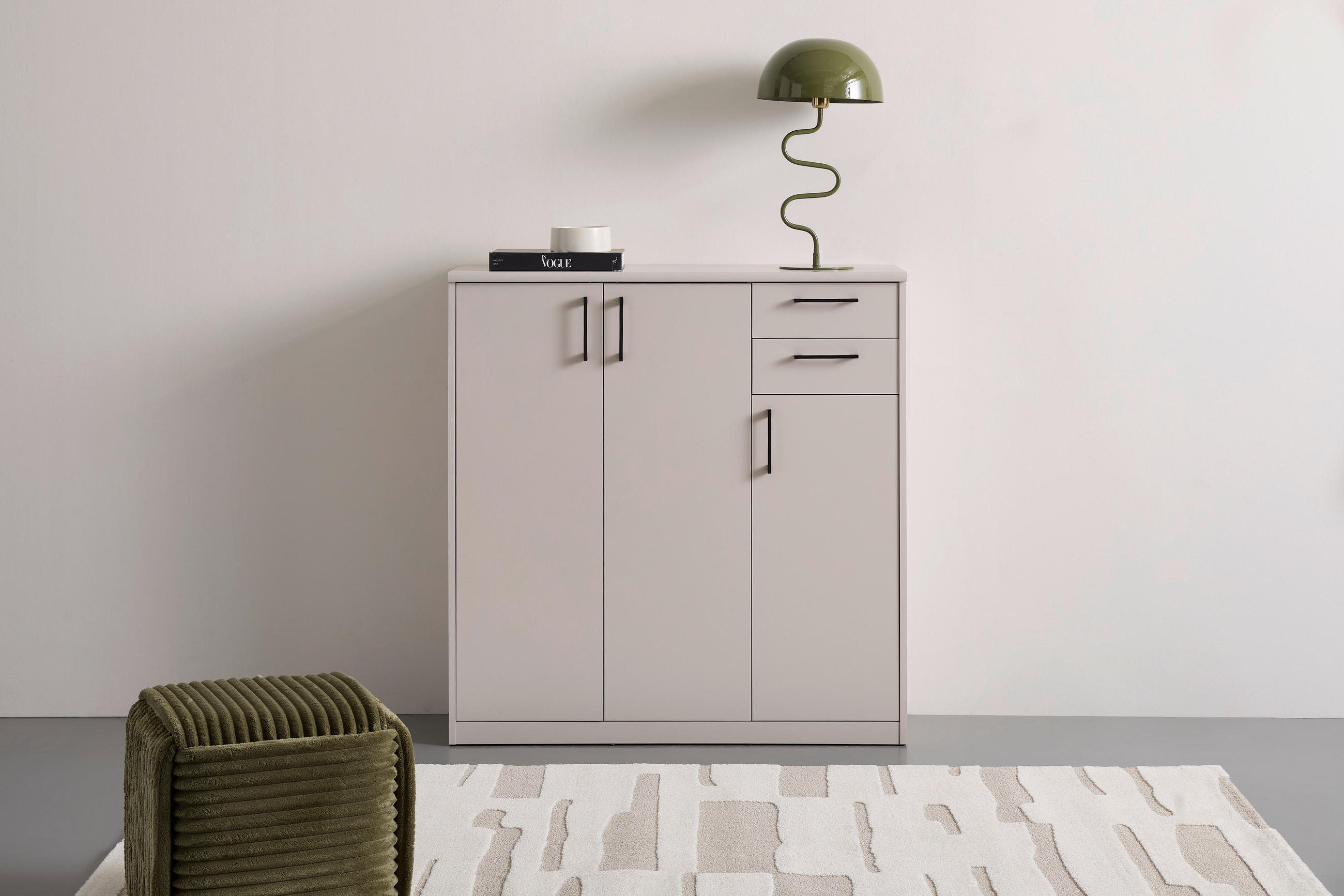 KOMMODE  in 106/110/36 cm  - Kaschmir/Silberfarben, Basics, Holzwerkstoff/Kunststoff (106/110/36cm) - Xora