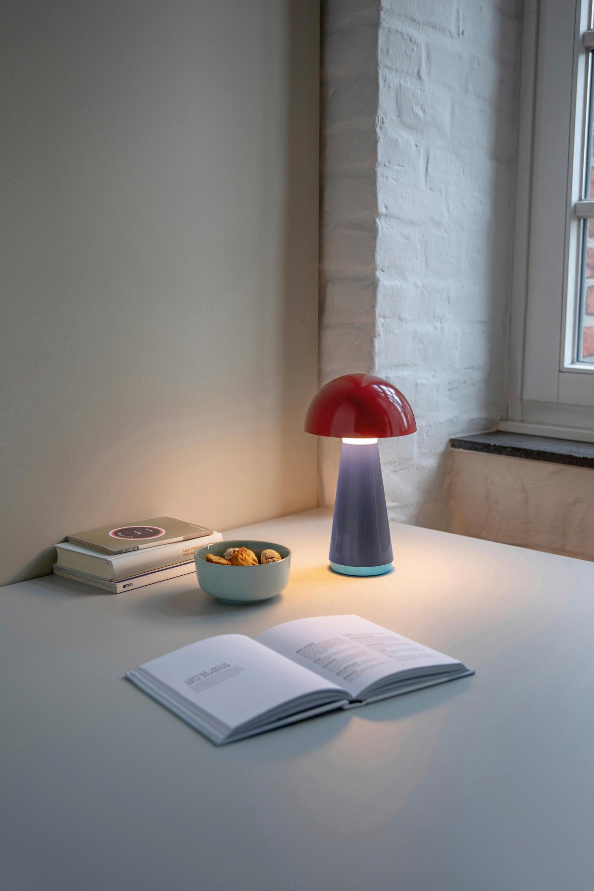 LED-TISCHLEUCHTE REMEMBER 16/28 cm  - Grau/Dunkelrot, Basics, Kunststoff (16/28cm) - REMEMBER